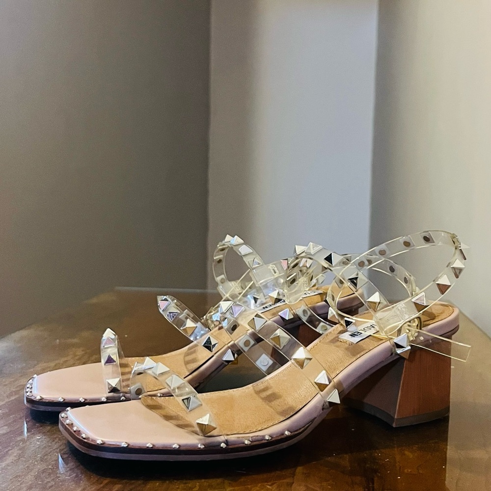Steve Madden clear studded sandals
